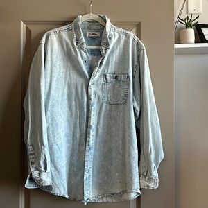 Oversized Denim Button Up Shirt